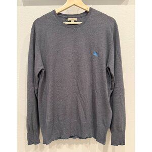Burberry Brit Women's Merino Wool Crew Neck Jumper Sweater Medium Gray Luxury